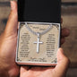 To My Amazing DAD Artisan Cross Necklace on Cuban Chain w/ MC Necklace
