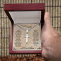 To My Amazing DAD Artisan Cross Necklace on Cuban Chain w/ MC Necklace