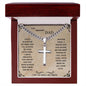 To My Amazing DAD Artisan Cross Necklace on Cuban Chain w/ MC Necklace