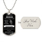 To My Son Dog Tag Tiger Necklace From DAD