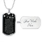 To My Smokin' HOT Wife Dog Tag Necklace