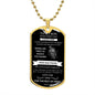 To My Son Dog Tag Tiger Necklace From DAD