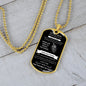 To My Son Dog Tag Tiger Necklace From DAD