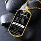 To My Son Dog Tag Tiger Necklace From DAD