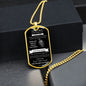 To My Son Dog Tag Tiger Necklace From DAD