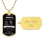 To My Son Dog Tag Tiger Necklace From DAD
