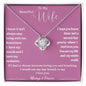 To My Beautiful Wife Love Knot Necklace