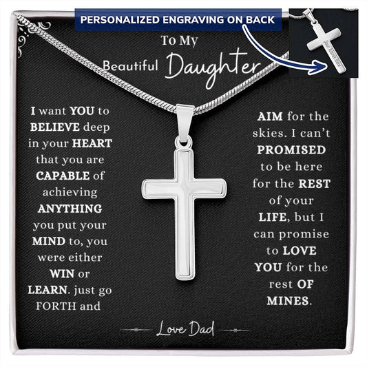 To My  Beautiful Daughter Cuban Chain Necklace