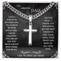To My Amazing DAD Artisan Cross Necklace on Cuban Chain w/ MC