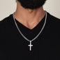 To My Amazing DAD Artisan Cross Necklace on Cuban Chain w/ MC