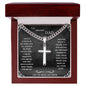 To My Amazing DAD Artisan Cross Necklace on Cuban Chain w/ MC