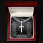 To My Amazing DAD Artisan Cross Necklace on Cuban Chain w/ MC