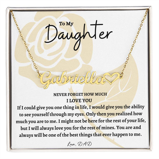 To My Beautiful Daughter Custom Name Necklace
