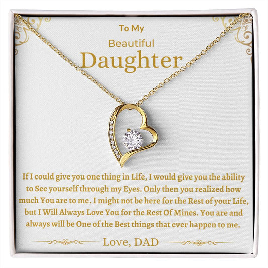 To My Beautiful Daughter Forever Love Necklaces