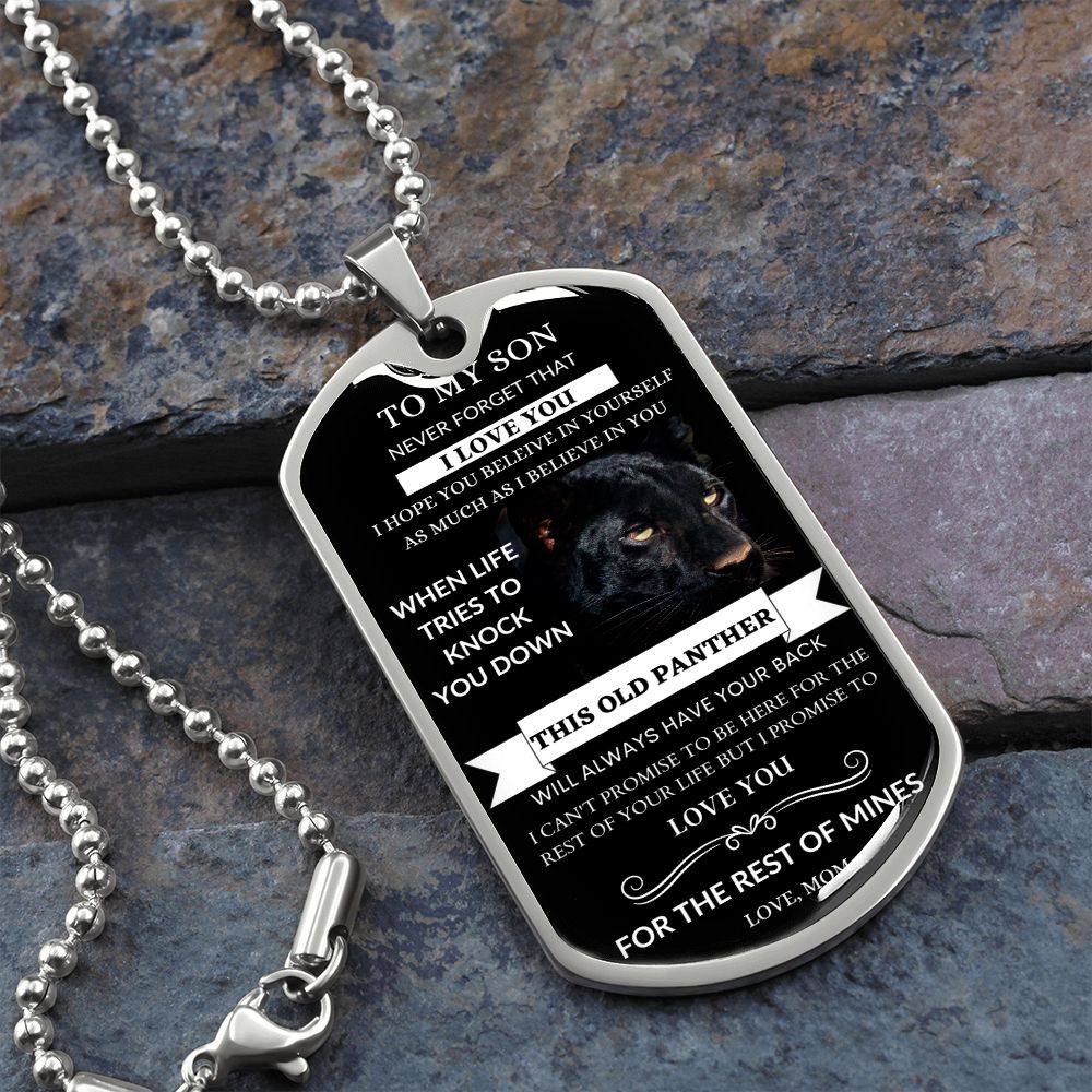 Dog tag necklace for son online
