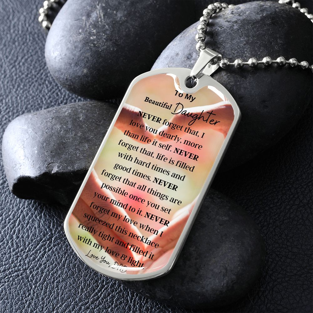 To My Daughter Dog Tag Necklace Legacy Great Gifts