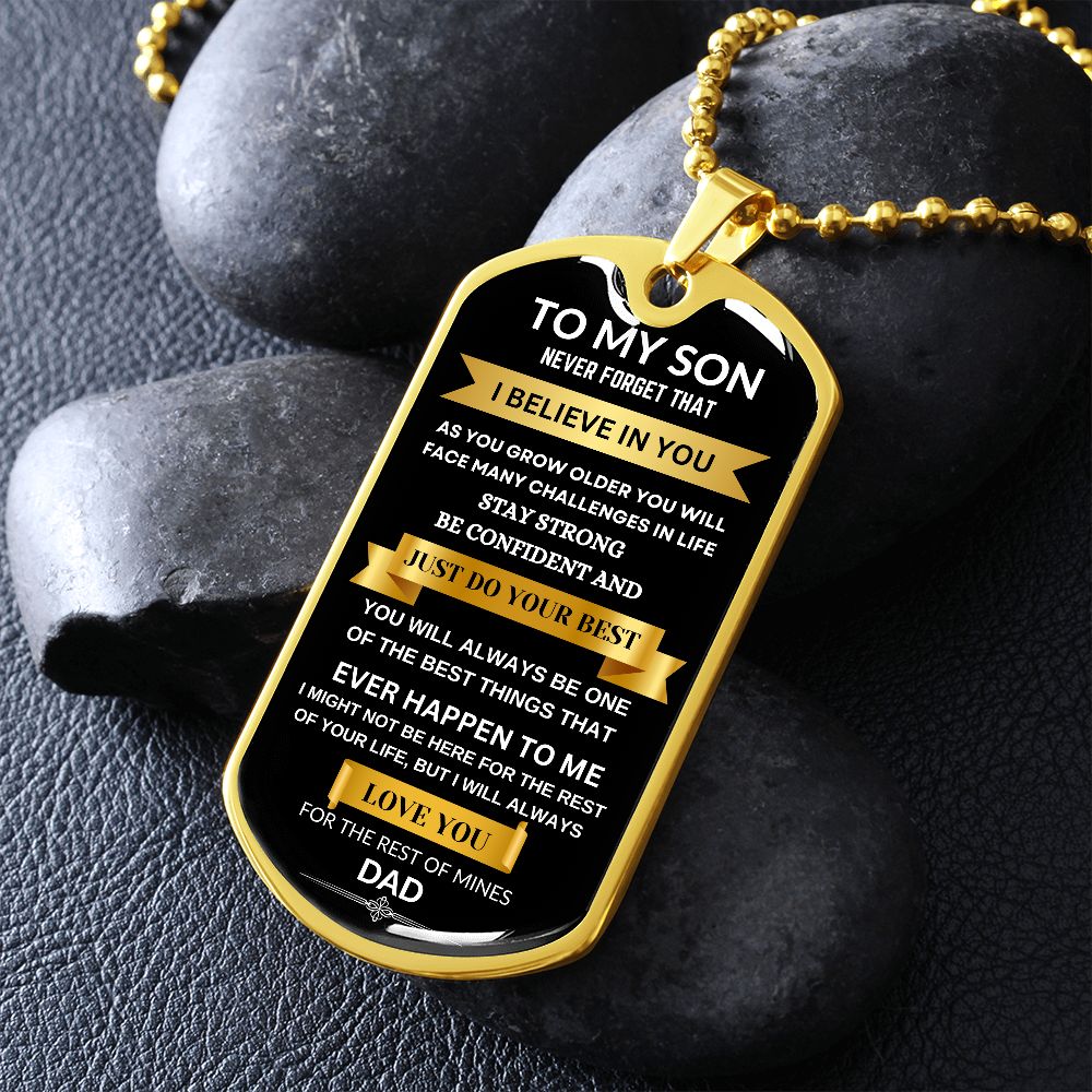 Gift for Son Dog Tag Necklace Legacy Great Gifts