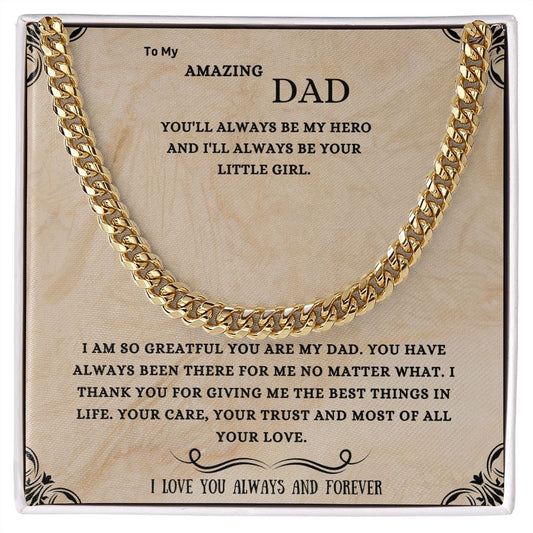 To My Amazing DAD from Daughter Chain Necklace