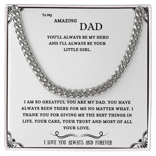 To My Amazing DAD from Daughter Chain Necklace