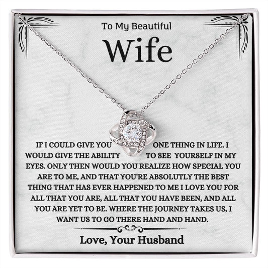 To My Beautiful Wife Love Knot Necklace