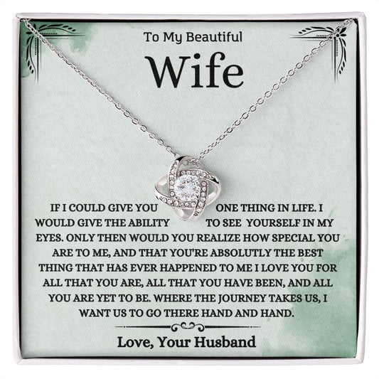 To My Beautiful Wife Love Knot Necklace