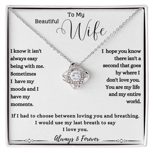 To My Beautiful Wife Love Knot Necklace