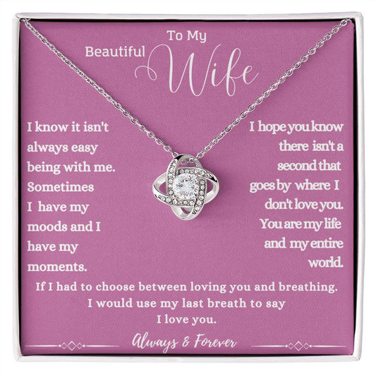 To My Beautiful Wife Love Knot Necklace