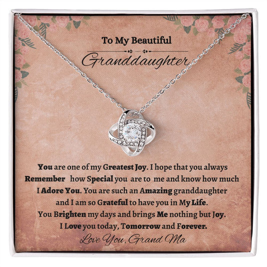 To My Beautiful Granddaughter Forever Love Necklace