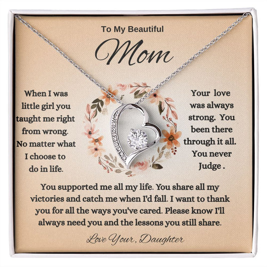 To My Beautiful MOM Forever Love Necklace