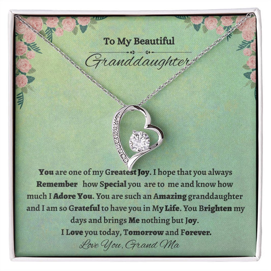 To My Beautiful Granddaughter Forever Love Necklace
