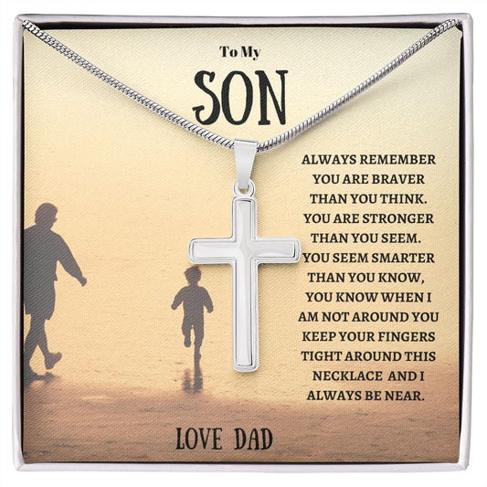 To My Son Cross Necklace