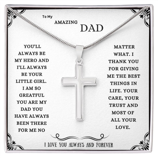 To My Amazing DAD from Daughter Cross Necklace
