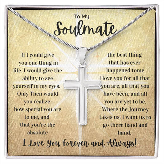 To MY SoulMate Stainless Steel Cross Necklace