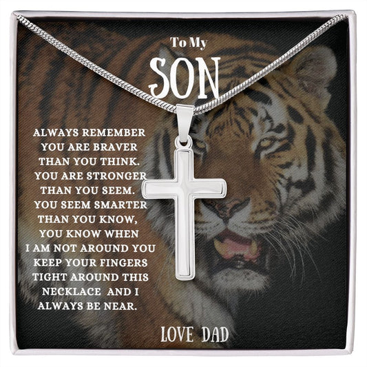 To My Son Cross Necklace